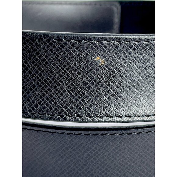 LOUIS VUITTON Black Leather Belt LV Monogram +Box dust bag receipt tag Sz 90/36 - Picture 10 of 14